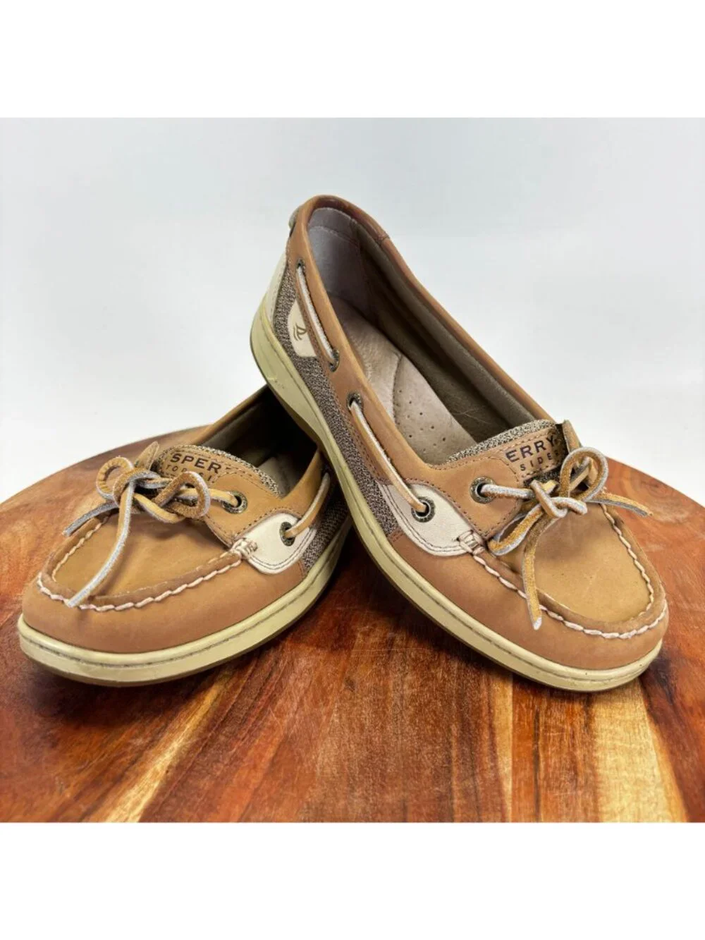 Sperry Top Sider Women’s Size 7 Angelfish Boat Shoe Linen Oat 9102047